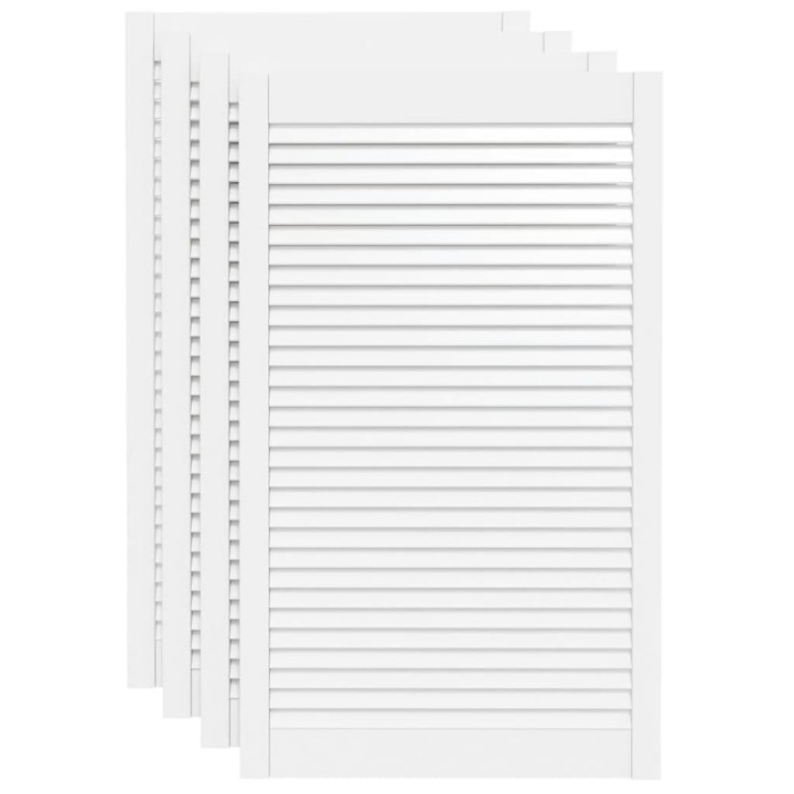 Usi dulap design lambriu 4 buc. alb 99 vidaXL,3x59,4 cm lemn masiv pin, 11.79 kg