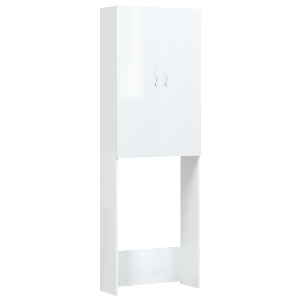 Шкаф за пералня vidaXL, бял гланц, 64x25,5x190 см, 26.95 kg - eMAG.bg