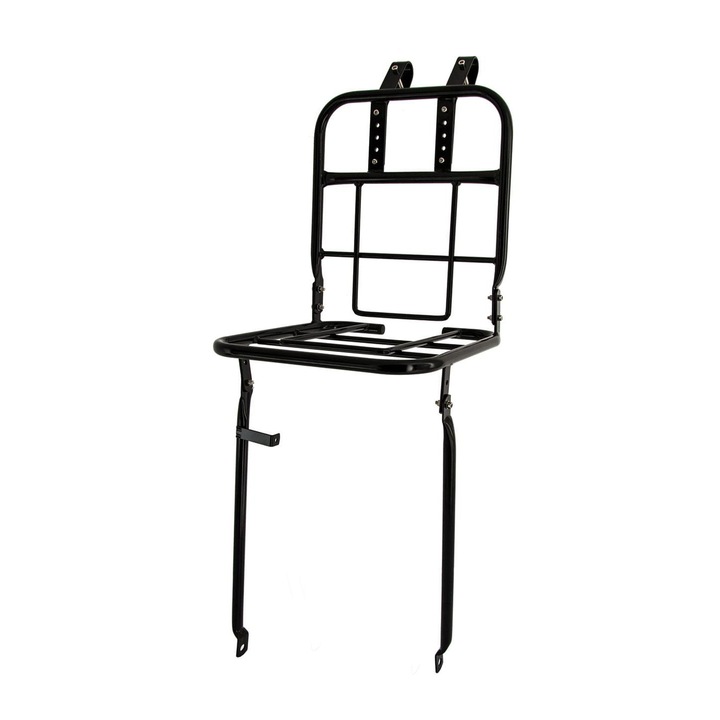 Portbagaj frontal bicicleta Saks pentru roti 26-28", Otel, 27.5x30 cm, Negru