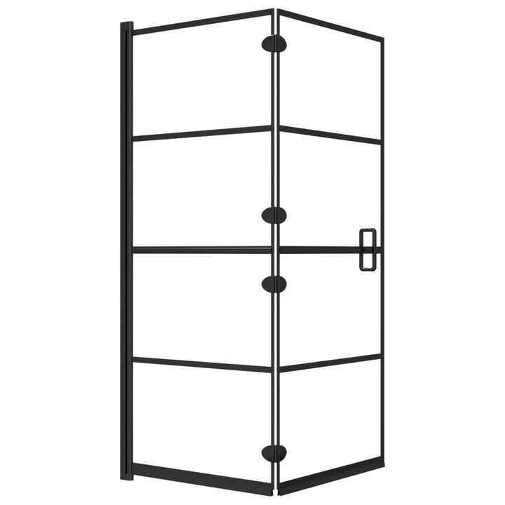 vidaXL fekete ESG zuhanykabin összecsukható ajtóval 120x140 cm 150745