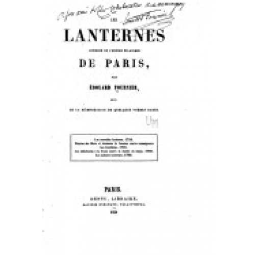 Les Lanternes, Histoire de L'Ancien Eclairage de Paris