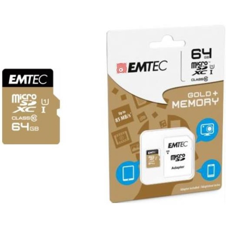 Card de memorie, Emtec, 64GB, Negru