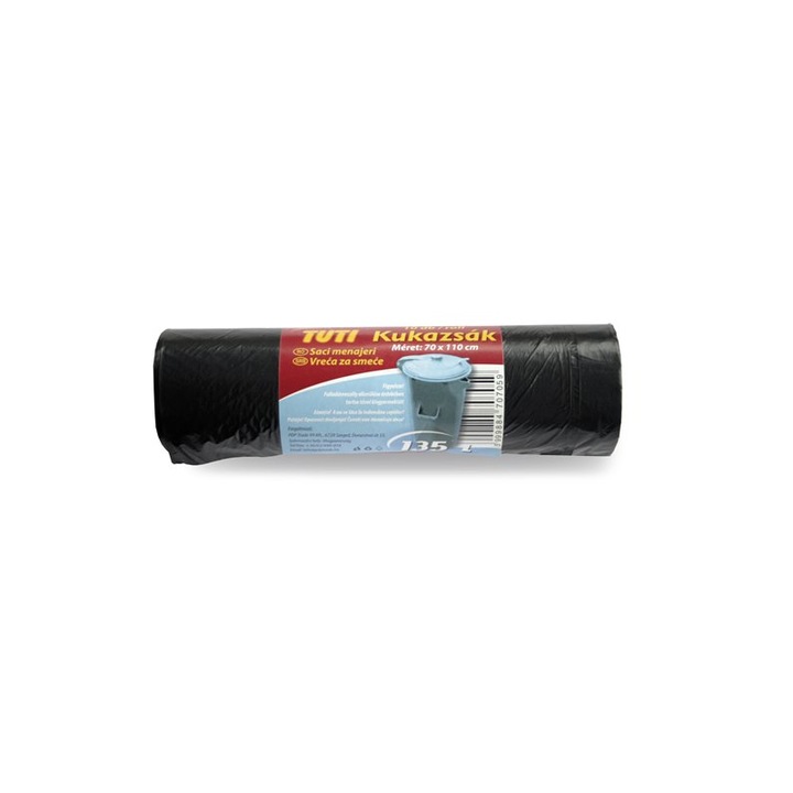 Szemeteszsák, 135 l, 10 db, Tuti