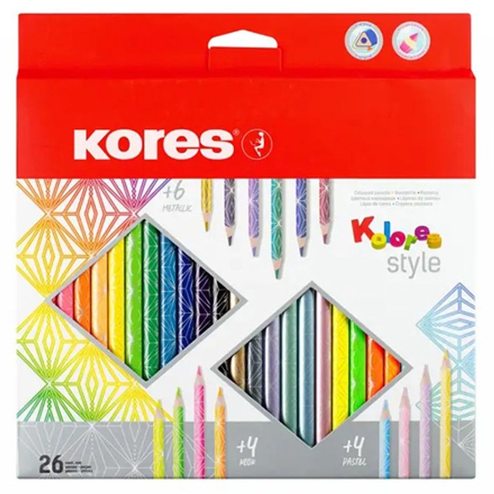 Kores Kolores Style színes ceruza készlet 26 különböző szín (93320) (kor93320)