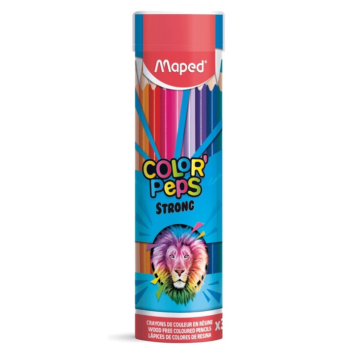Maped Color Peps Strong háromszögletű színes ceruza készlet fémhengerben, 36 szín