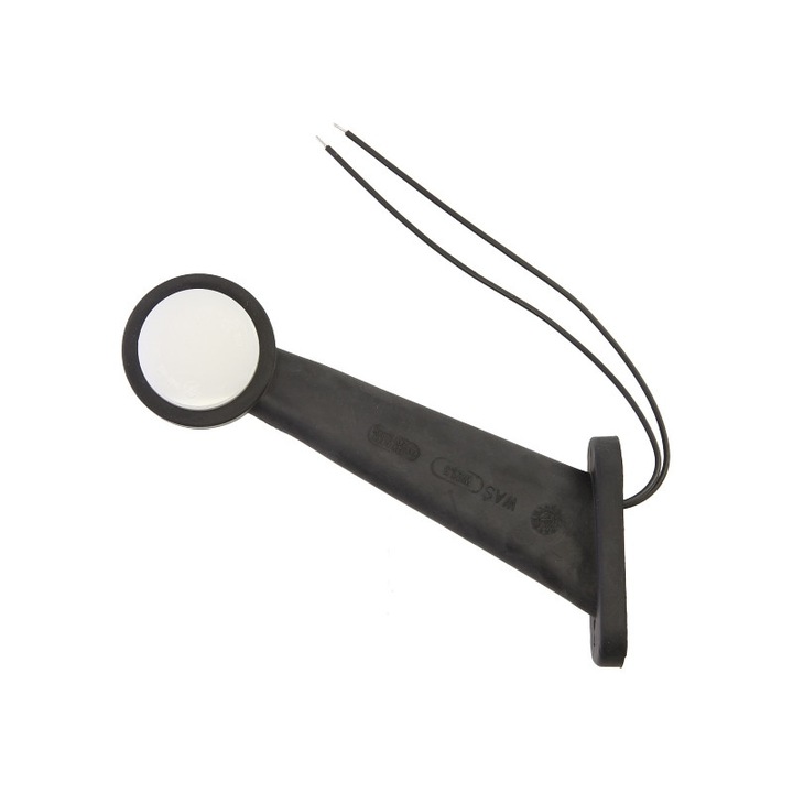 Helyzetjelző/méretjelző fehér-piros színű jobb oldali lámpa LED-es 12-24V hosszú fekete oldalkarral