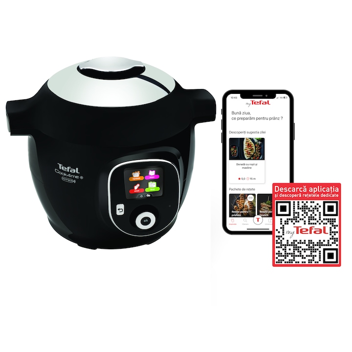Multicooker inteligent cu gatire sub presiune Tefal Cook4Me+ Multicooker inteligent cu gatire sub presiune Tefal Cook4Me+