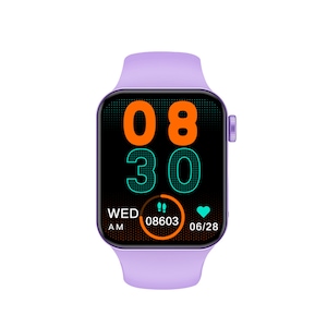 Ceas Smartwatch PYRAMID®, sport, display IPS 1.75 inch, waterproof, monitorizare ritm cardiac, monitorizare temperatura, pedometru, mov, T100PLUS