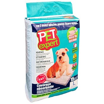 Covoras absorbant cu benzi adezive, Pet Expert, L 60x60 cm, 15 buc/pachet Covoras absorbant cu benzi adezive, Pet Expert, L 60x60 cm, 15 buc/pachet
