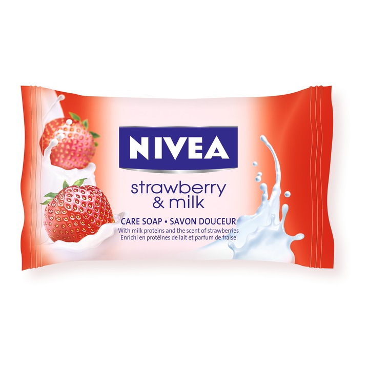 Сапун Nivea Soap Strawberry & Milk, 90 гр