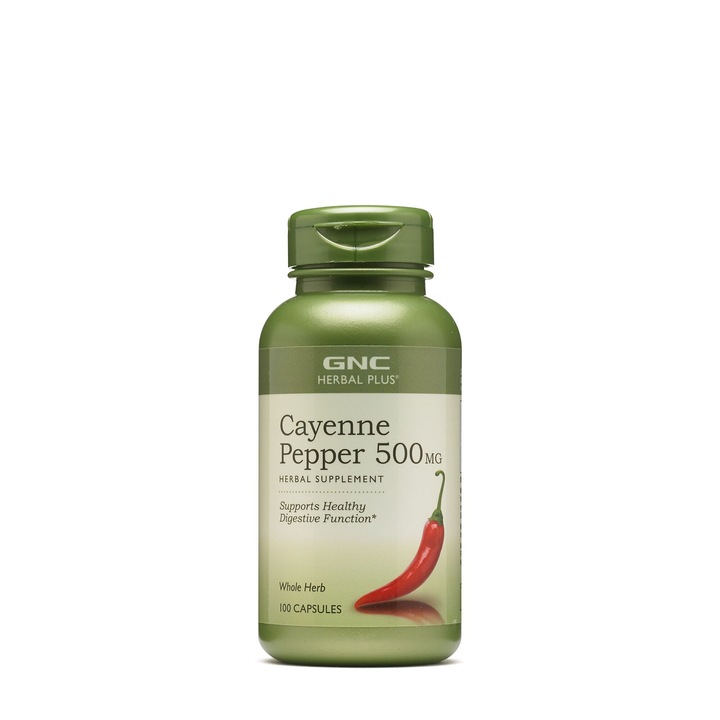 GNC Herbal Plus Cayenne Pepper 500 mg, Cayenne Bors, 100 db