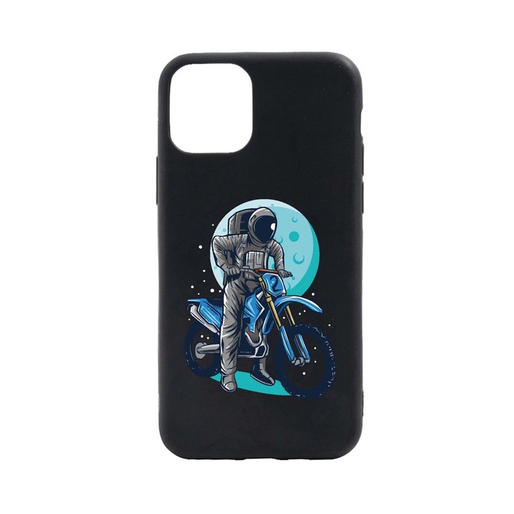 Husa Silicon Compatibila cu Apple iPhone 13, Astronaut Biker, cu interiorul din material textil, protectie camera, PB828