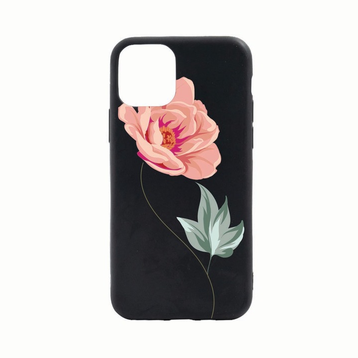 Силиконов кейс Съвместим с Apple iPhone 13 Pro Max, Rose, с текстилна вътрешност, защита на камерата, PB127