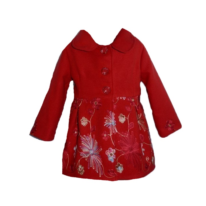 Palton elegant pentru fete Colibri PCL1-RO-86, Multicolor 13202