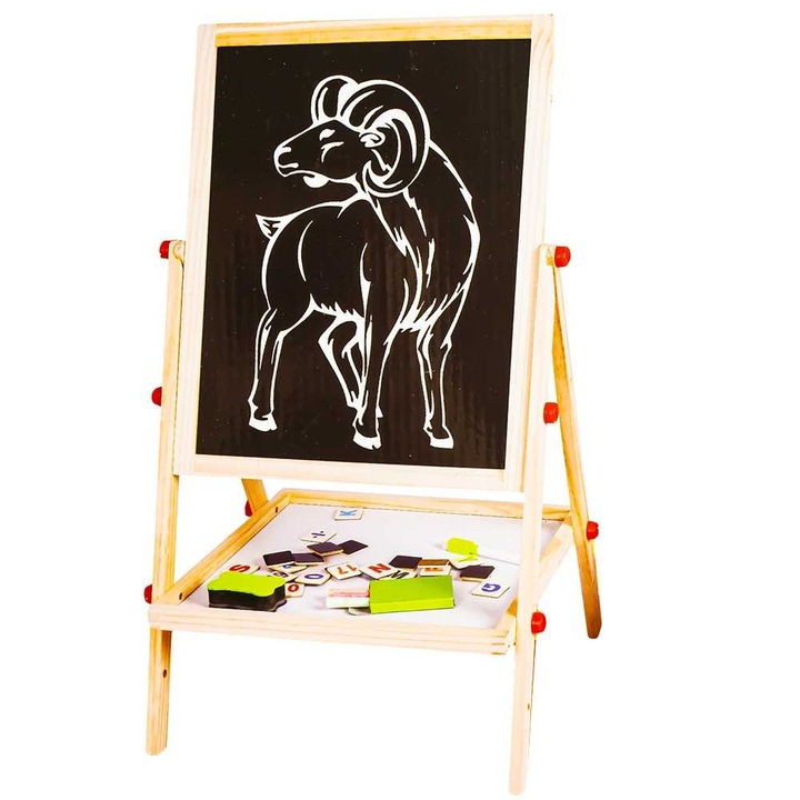 Tablita Lemn, 2 fete + Suport + Accesorii, 65, 5 cm