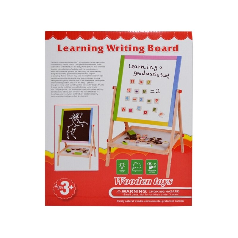 Дървено табло, черен / бял цвят, включва опора и аксесоари, SBK - eMAG.bg