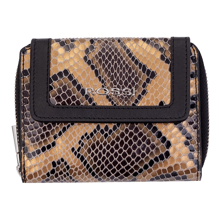 Дамско портмоне Rossi, RSL19148, Черно и златно