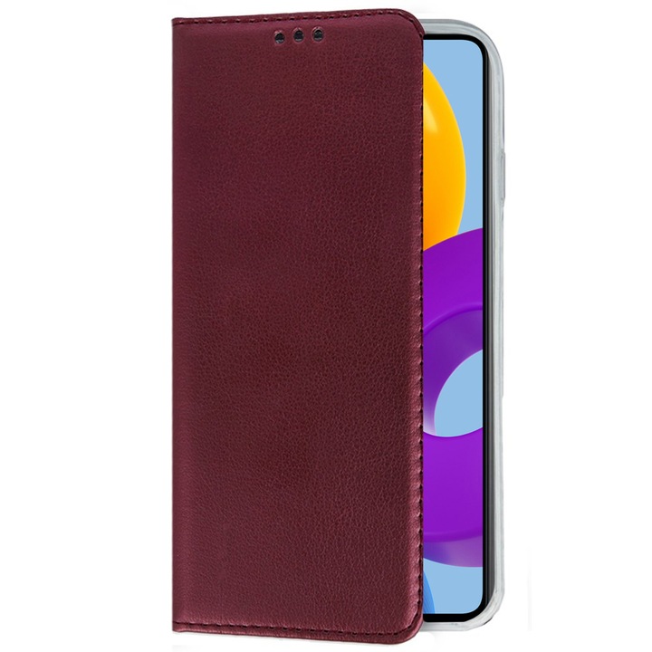 Калъф тип книга, съвместим със Samsung Galaxy S24 Ultra, Commando Book, Магнитно затваряне, Вътрешен джоб за карта, Flip stand, Пълна и практична защита, Бордо