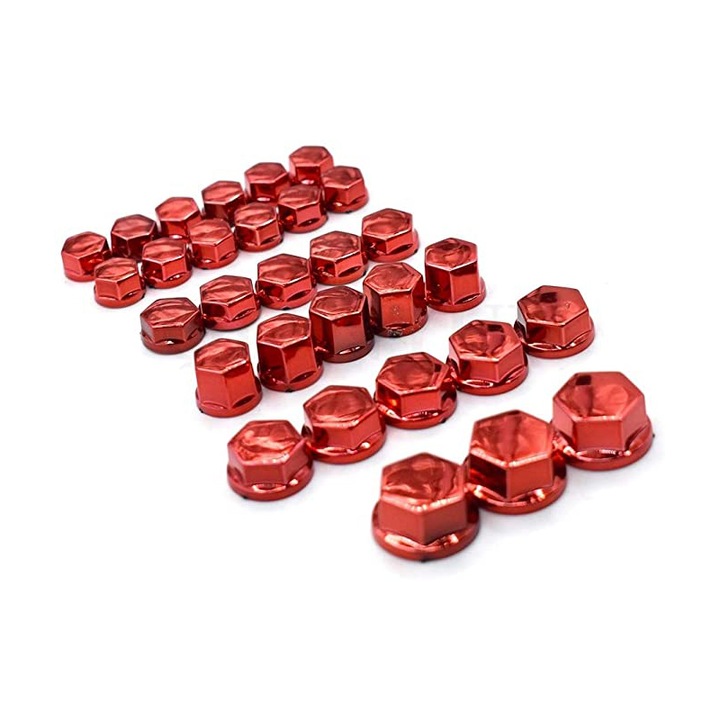 30 db-os motorkerékpár anyakészlet, Gogou, 1,4 / 1,2 / 1 / 0,8 cm, piros