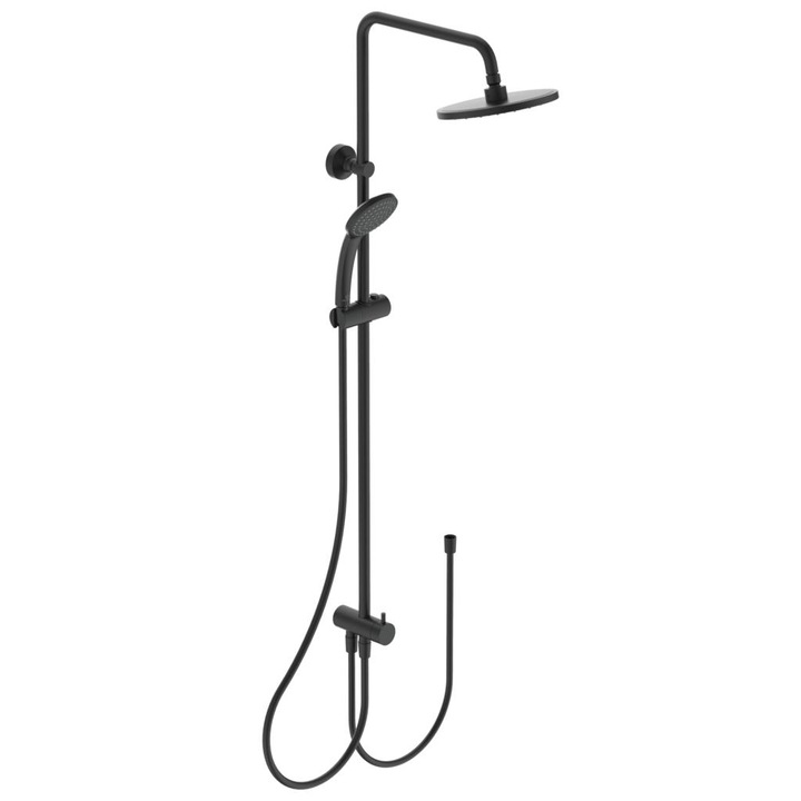 Sistem de dus Ideal Standard Idealrain Soft BC747XG, Cap de dus 200 mm, Colectia Silk Black, Negru