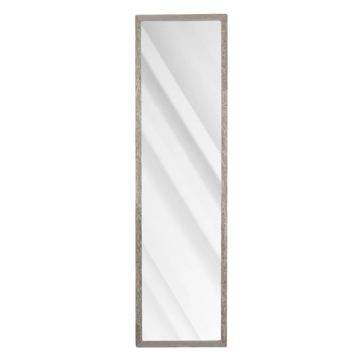 Oglinda de perete dreptunghiulara, gri, lemn, 120x30cm