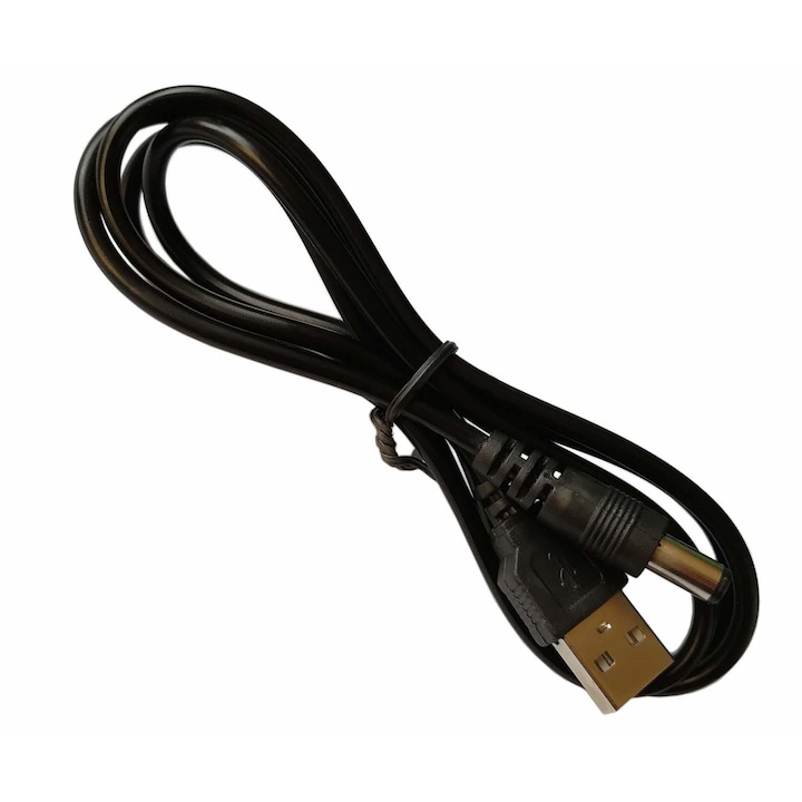 Cablu alimentare, Easyday, USB/DC, 5.5x2.1 mm, 1.8 m, Negru