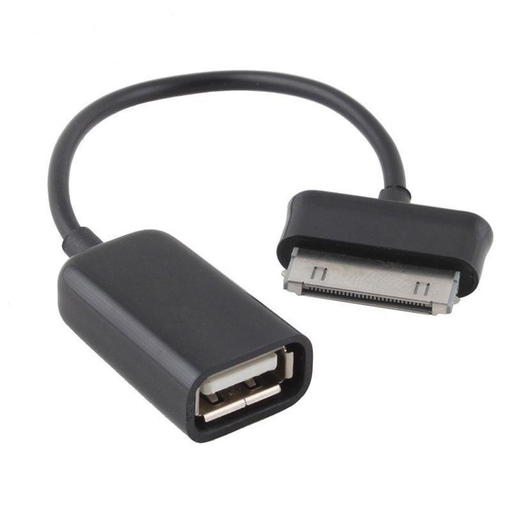 Cablu OTG USB 2.0 la conector tip Samsung pentru transfer date, stick, 10 cm, Negru, AXT-BBL3831