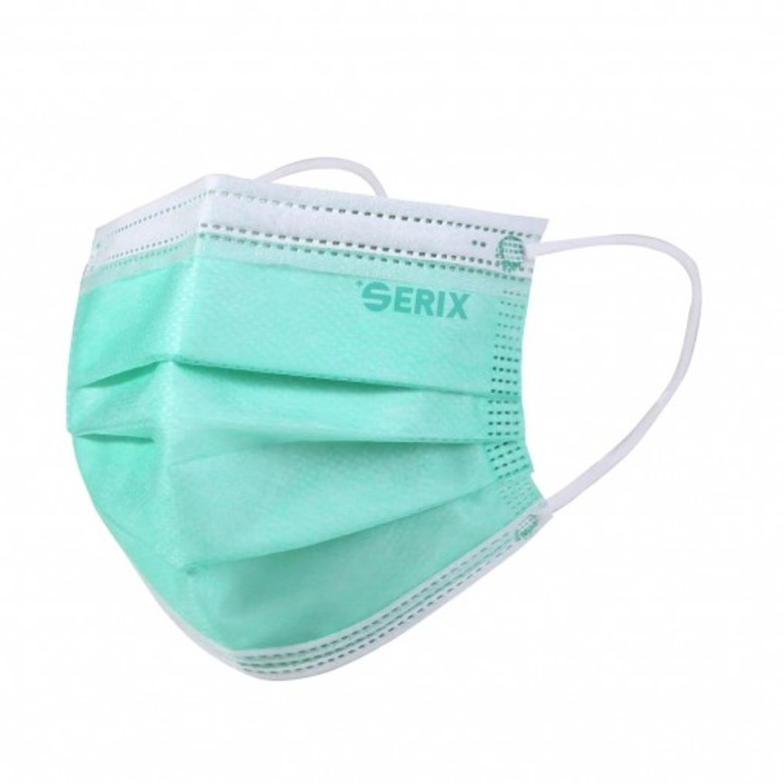Комплект от 50 броя медицински маски SERIX зелени
