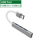 Hub USB cu 4 porturi USB, Plug & Play, 3 x USB 2.0, 1 x USB 3.0, Gri, YULMI