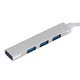 Hub USB cu 4 porturi USB, Plug & Play, 3 x USB 2.0, 1 x USB 3.0, Gri, YULMI