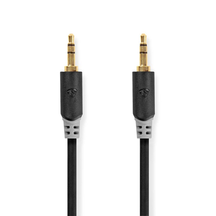 Cablu audio stereo Nedis, 3.5 mm tată - 3.5 mm tată, 2 m, Negru