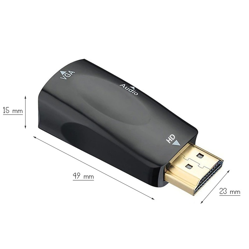 Adaptor HDMI VGA, ABS, Negru eMAG.ro