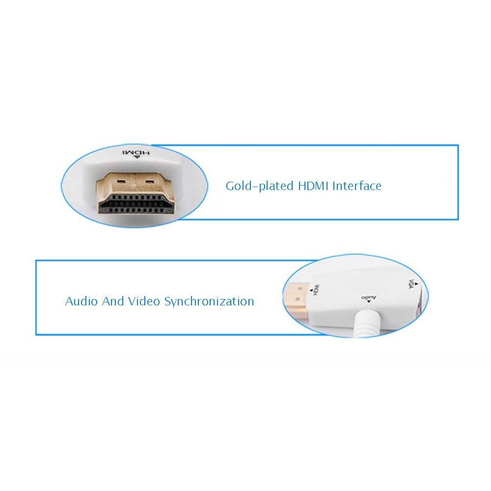 Адаптер HDMI Мъжки - VGA Женски с аудио, Черен - eMAG.bg