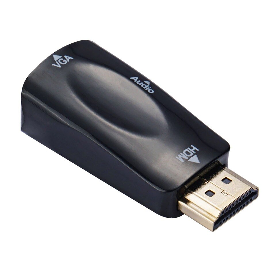 Адаптер HDMI Мъжки - VGA Женски с аудио, Черен - eMAG.bg
