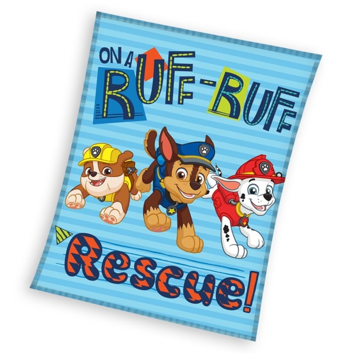 Patura polar Paw Patrol Rescue,100x140 cm Albastru 100x140