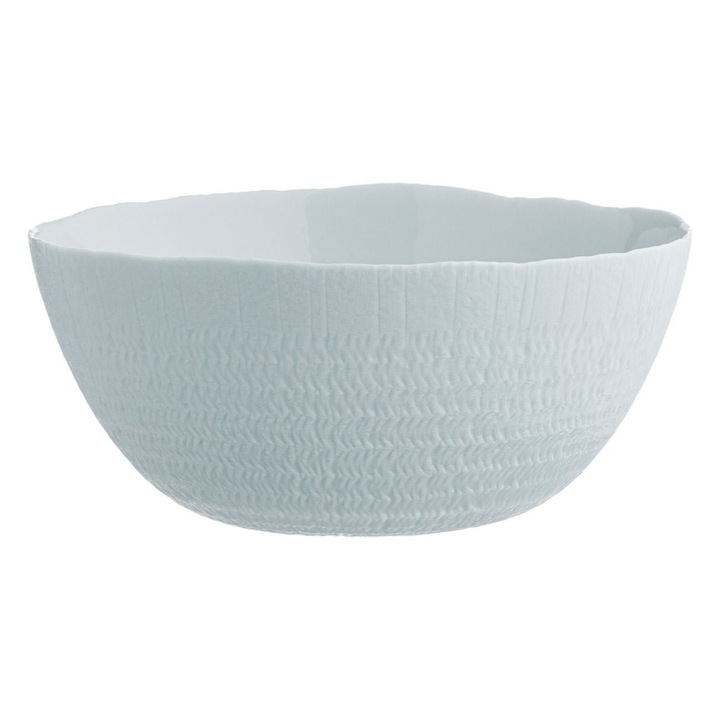 Bol cu model din ceramica, Marbest Grand Shop, alb, 2,1 l