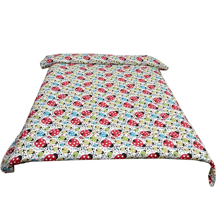 Husa pilota, pentru copii, multicolora 140/210cm, "Mini gargarite" din bumbac ranforce by Liz Line - HPR140216