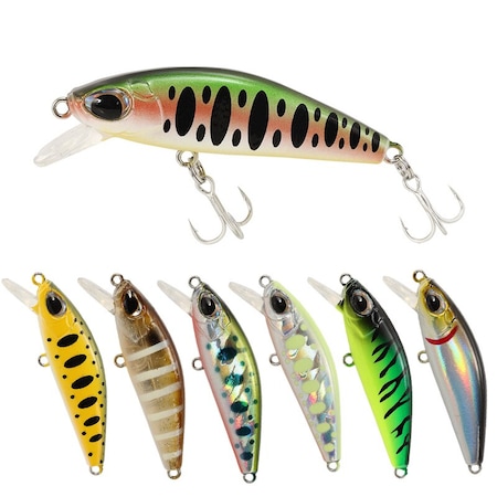 Set 5 Voblere Sinking 55mm 6.5gr minnow, Stiuca, Salau, Avat, Pastrav, Clean, pescuit la rapitor, culori vii