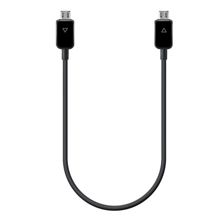 Samsung adatkábel, microusb - microusb, töltés megosztó funkció, 30cm, fekete