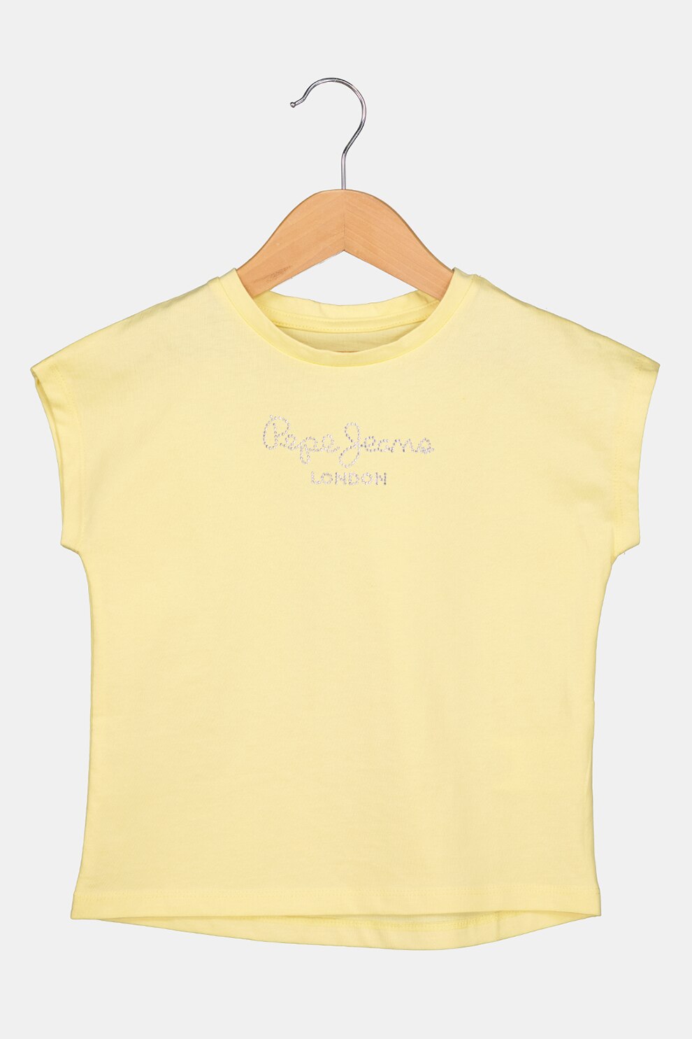 Pepe Jeans London, Nuria pamutpóló strasszköves logóval, Sárga, 105 CM