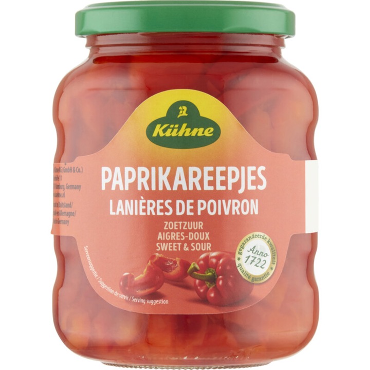 Paprika, bucatele, usor picante, 370 ml, Kuhne
