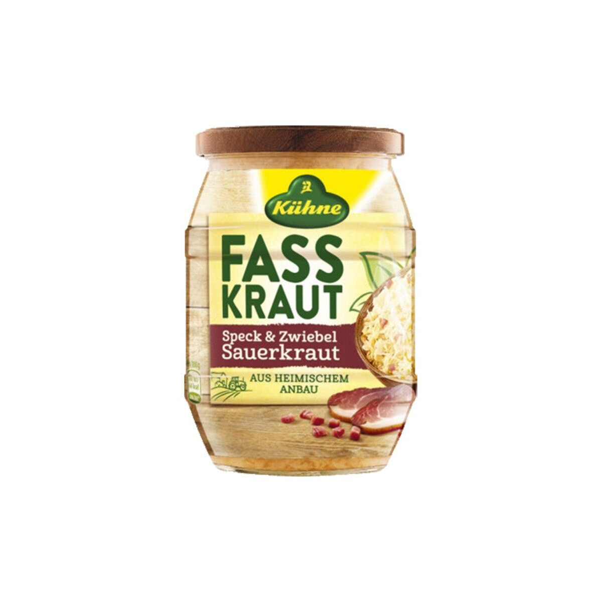 Varza, murata, alba, cu bacon, si ceapa, Fasskraut, Kuhne, 425 ml - eMAG.ro