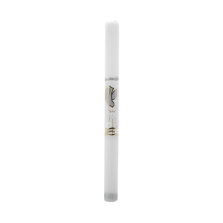 Lumanare pentru botez 40 cm x 3 cm Mini Junior LB-505052, Alb