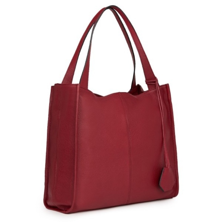 Geanta dama din piele naturala moale, model 268, de umar, Bordo