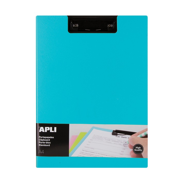 Clipboard Apli A4, PP, clapa, albastru deschis