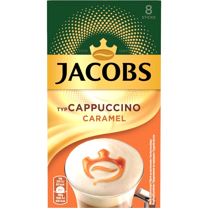 Cafea solubila Jacobs, Caramel, 15 g x 8 plicuri - eMAG.ro