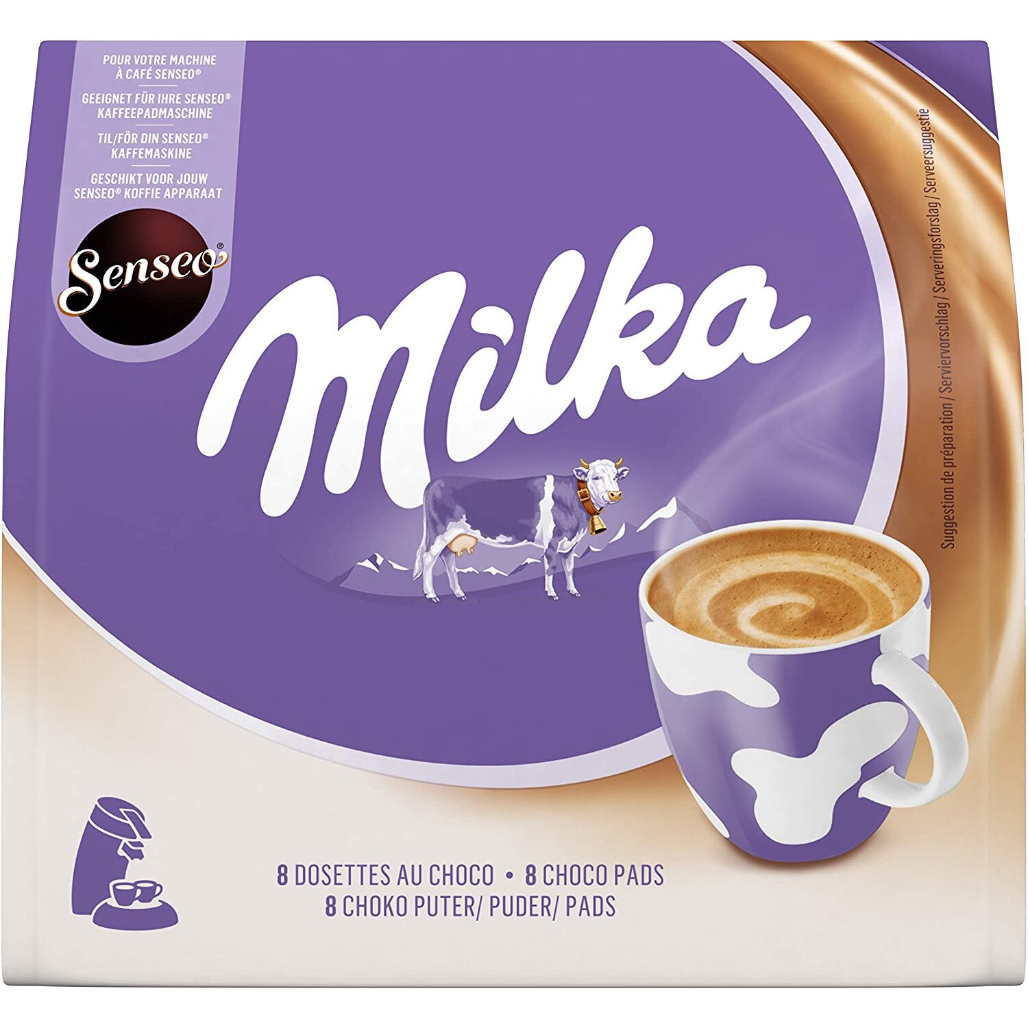 Capsule Milka compatibile cu aparatul Senseo, 8 capsule eMAG.ro