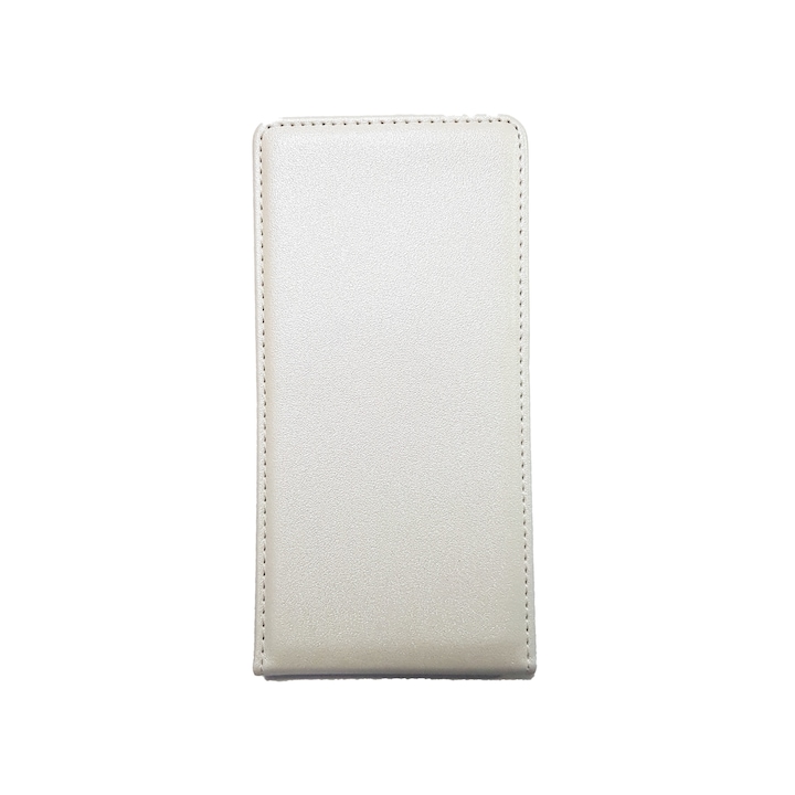 Защитен кейс Slim Flip за Huawei P8 GRA-L09, Flip vertical, бял