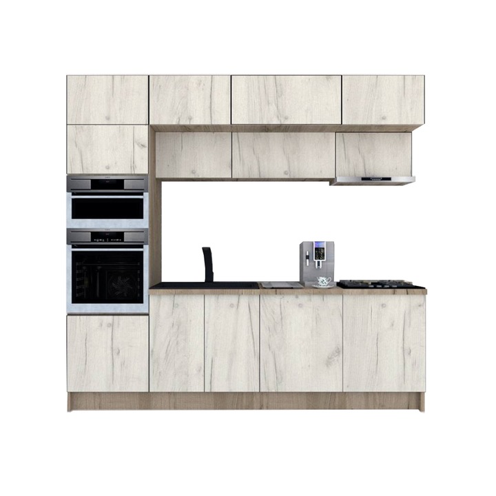 Set Bucatarie Genarom Zone PAL 260, 260 x 243 x 60 cm, K002 / Decor K001