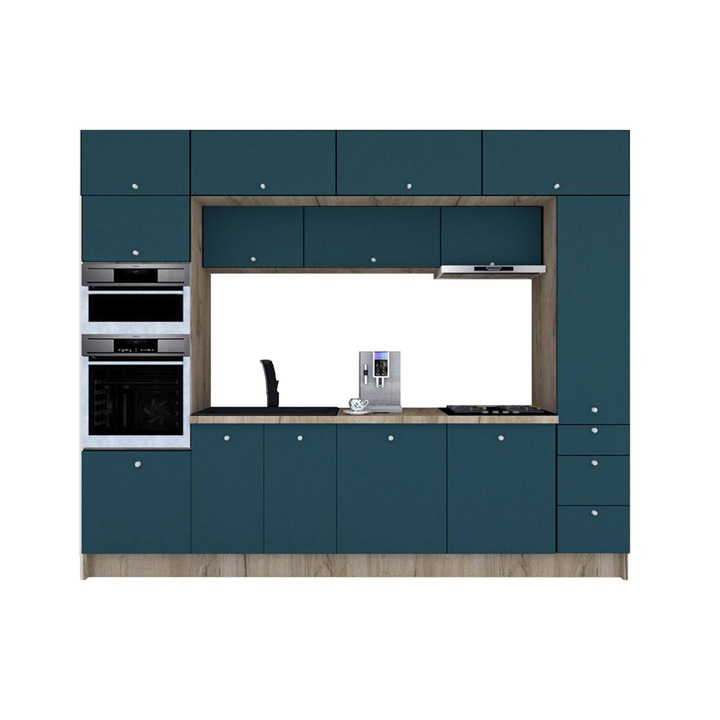 Set Bucatarie Genarom Zone PAL 300, 300 x 243 x 60 cm, K002 / Decor 0244